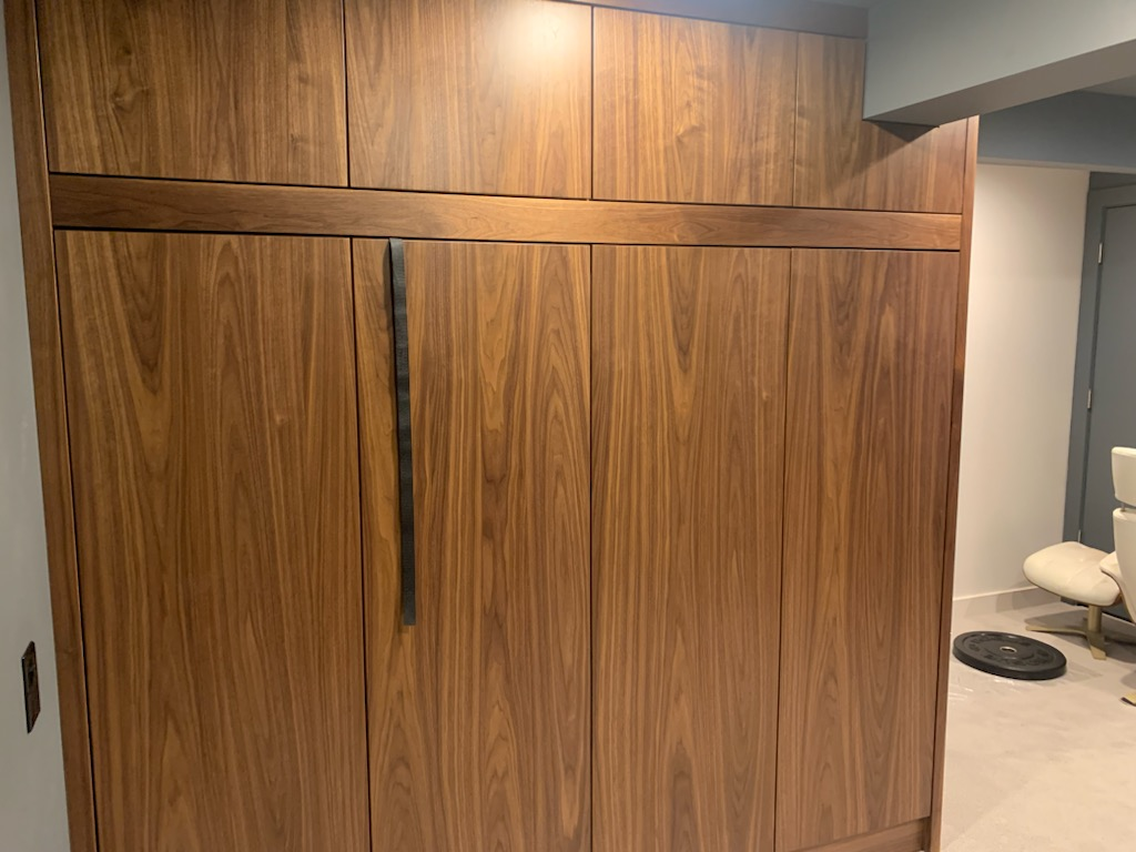 Walnut Murphy bed cabinet