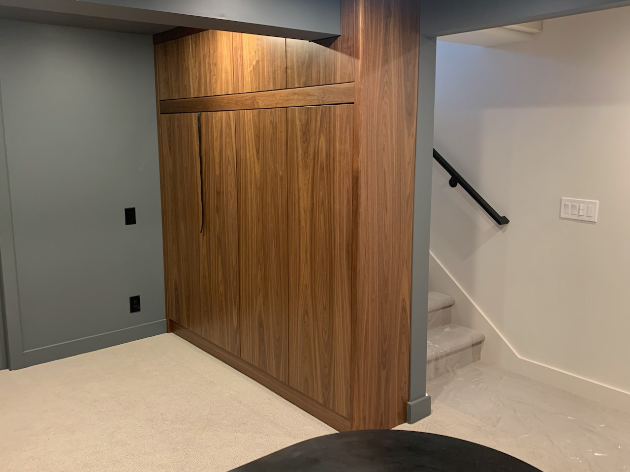 Walnut built-in cabinet
