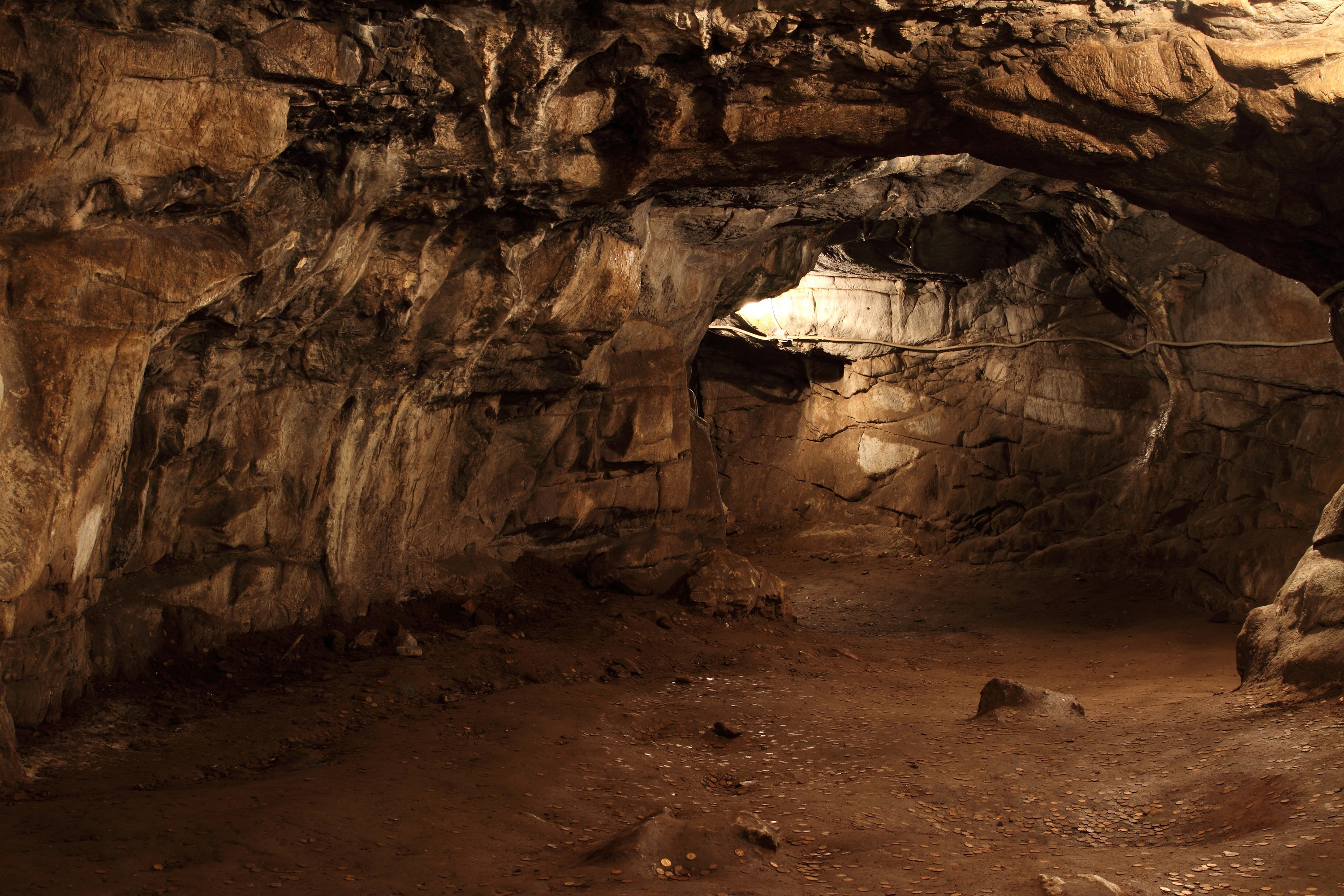 Old mine tunnel, items for sale